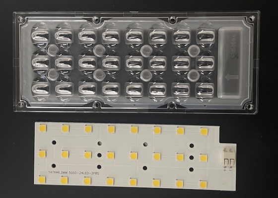 40w 50w ল্যাম্পের জন্য 3x8 24 LED 5050SMD মডিউল 163X85 ডিগ্রী স্ট্রিট লাইট লেন্স