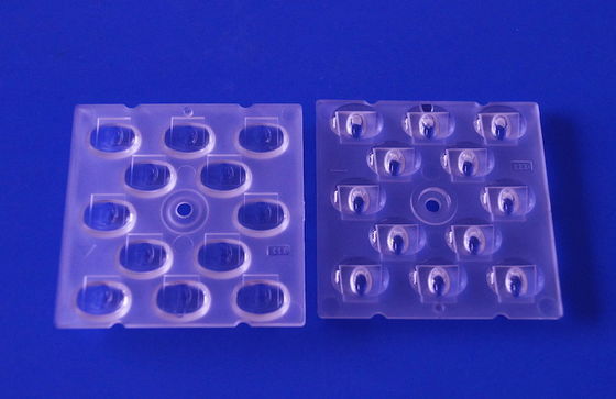 এসএমডি ৩০৩০ এলইডিগুলির জন্য অপটিক্যাল পিসি উপাদান এবং টিপিআইআইআই-এম বিম অ্যাঙ্গেল সহ ৫০x৫০মিমি এলইডি স্ট্রিট লাইট লেন্স