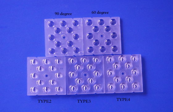 12 IN 1 50X50X5.57mm অপটিক্যাল গ্রেড পিসি 3030 এসএমডি স্ট্রিট ল্যাম্পের জন্য এলইডি লেন্স