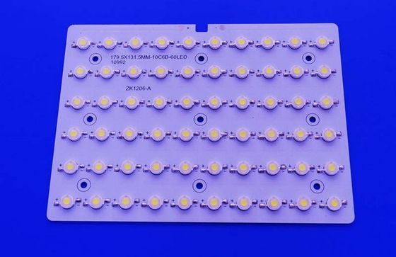 60W Lens SMD LED PCB Board with Bridgelux Chips and 10 Series 6 Parallel Circuit for Street Light Module