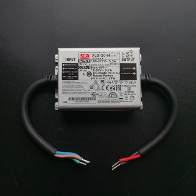 MeanWell ধ্রুবক বর্তমান IP67 জলরোধী হালকা ড্রাইভার XLG-20-H 18-30V 0.7A 21W বহিরঙ্গন আলো জন্য LED পাওয়ার সাপ্লাই