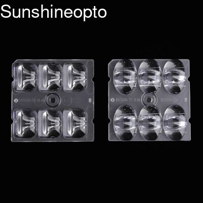 পাইকারি 50x50 মিমি অপটিক্যাল গ্রেড পিসি/পিএমএমএ এলইডি লেন্স 95% ট্রান্সমিট্যান্সের সাথে এলইডি আলোর জন্য