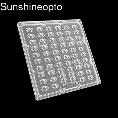 175x175mm 5050 SMD LED অ্যারে লেন্স TYPE2 Beam Angle Square Light Lens for 60W 120W স্ট্রিট লাইট