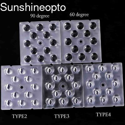 আলোর জন্য 12 IN 1 50X50X5.57 মিমি অপটিক্যাল গ্রেড পিসি এলইডি লেন্স