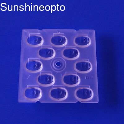 SMD 3030 LED PCB বোর্ডের জন্য 50x50mm অপটিক্যাল পিসি উপাদান এবং TPIII-M বিম অ্যাঙ্গেল LED লেন্স