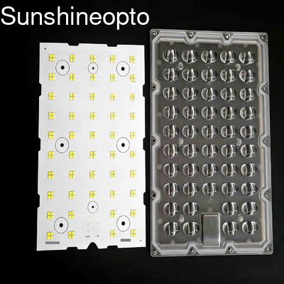 192PCS 3030 SMD LED স্ট্রিট লাইট মডিউল 210x240x35 মিমি হিটসিঙ্ক সহ 150W পাওয়ার অ্যাপ্লিকেশনগুলির জন্য