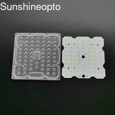 অপটিক্যাল পিসি লেন্স এবং SMD3030 LED সহ 130x130mm LED মডিউল PCB বোর্ড