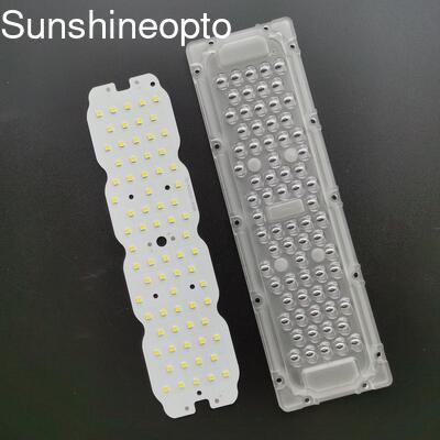 অপটিক্যাল পিসি লেন্স সহ 160lm/w SMD 3030 LED লাইট মডিউল 50W LED স্ট্রিট লাইট রেট্রোফিট কিট