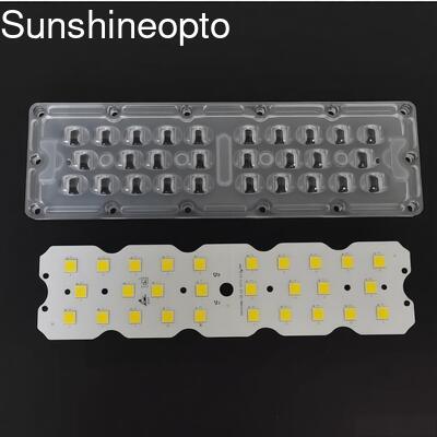 100W 12PCS 7070 LED PCB Board With 158×103° টাইপ II অপটিক্যাল LED লেন্স রোড লাইটিং কোম্পানি