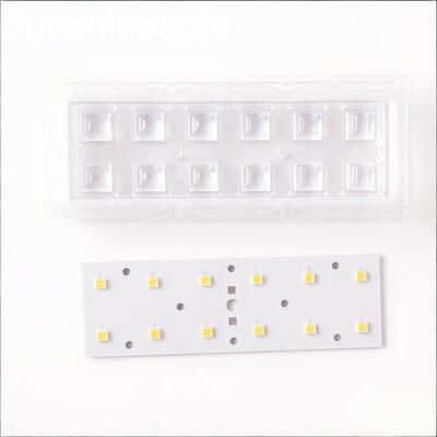 60×60° অপটিক্যাল লেন্স সহ 2×6 SMD 5050 LED স্ট্রিট লাইট রেট্রোফিট কিট 5000LM LED মডিউল