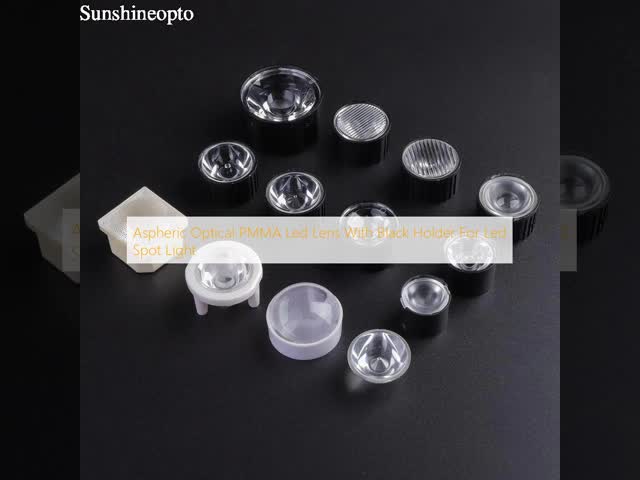 Aspheric Optical PMMA Led Lens With Black Holder For Led Spot Light